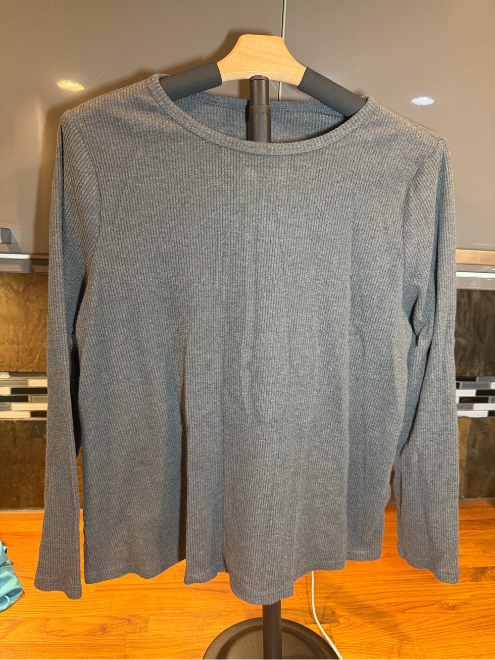 Old Navy Women's Ribbed Long-Sleeve Top - Charcoal size 2X